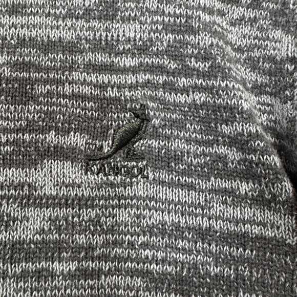 Kangol Sweater Mens Size Large Heathered Grey 1/4 Zip 100% Cotton Preppy - Picture 4 of 8